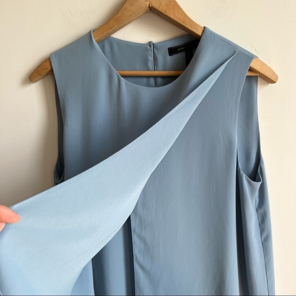 BCBGMaxAzria SHADOW BLUELORIELLE ASYMMETRICAL DRAPE TOP Size S - Picture 6 of 13